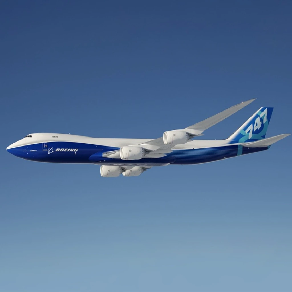 Boeing 747-8F cargo aircraft side profile