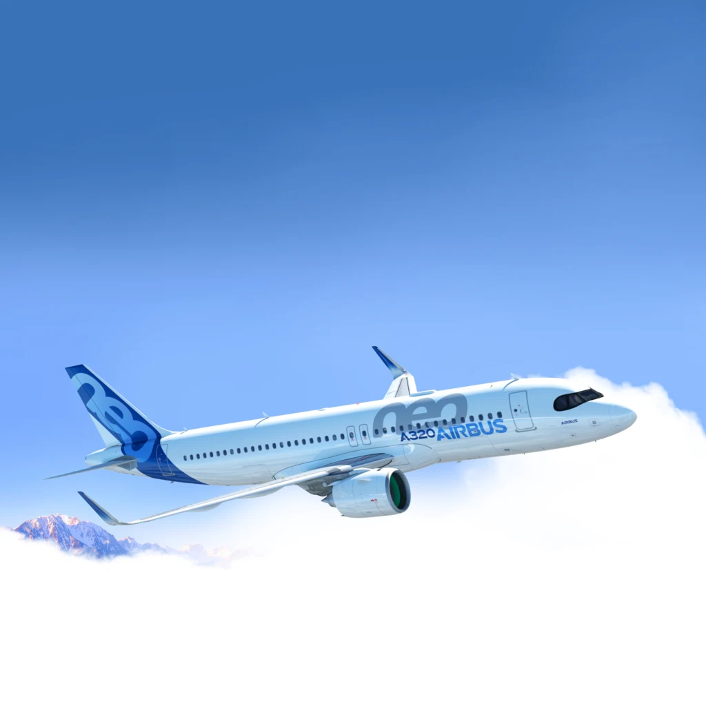 Airbus A320neo passenger aircraft side profile