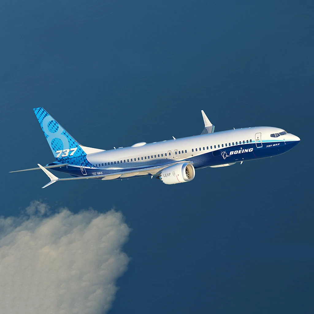 Boeing 737 MAX 8 passenger aircraft side profile